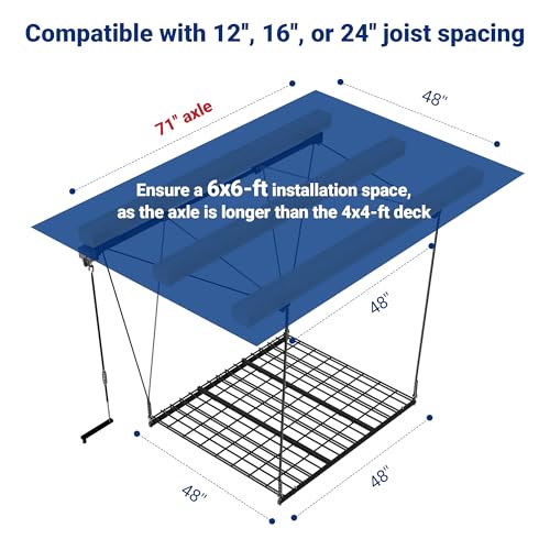 Carbon Black 4x4 Ft Heavy-Duty Overhead Garage Storage Rack N253546