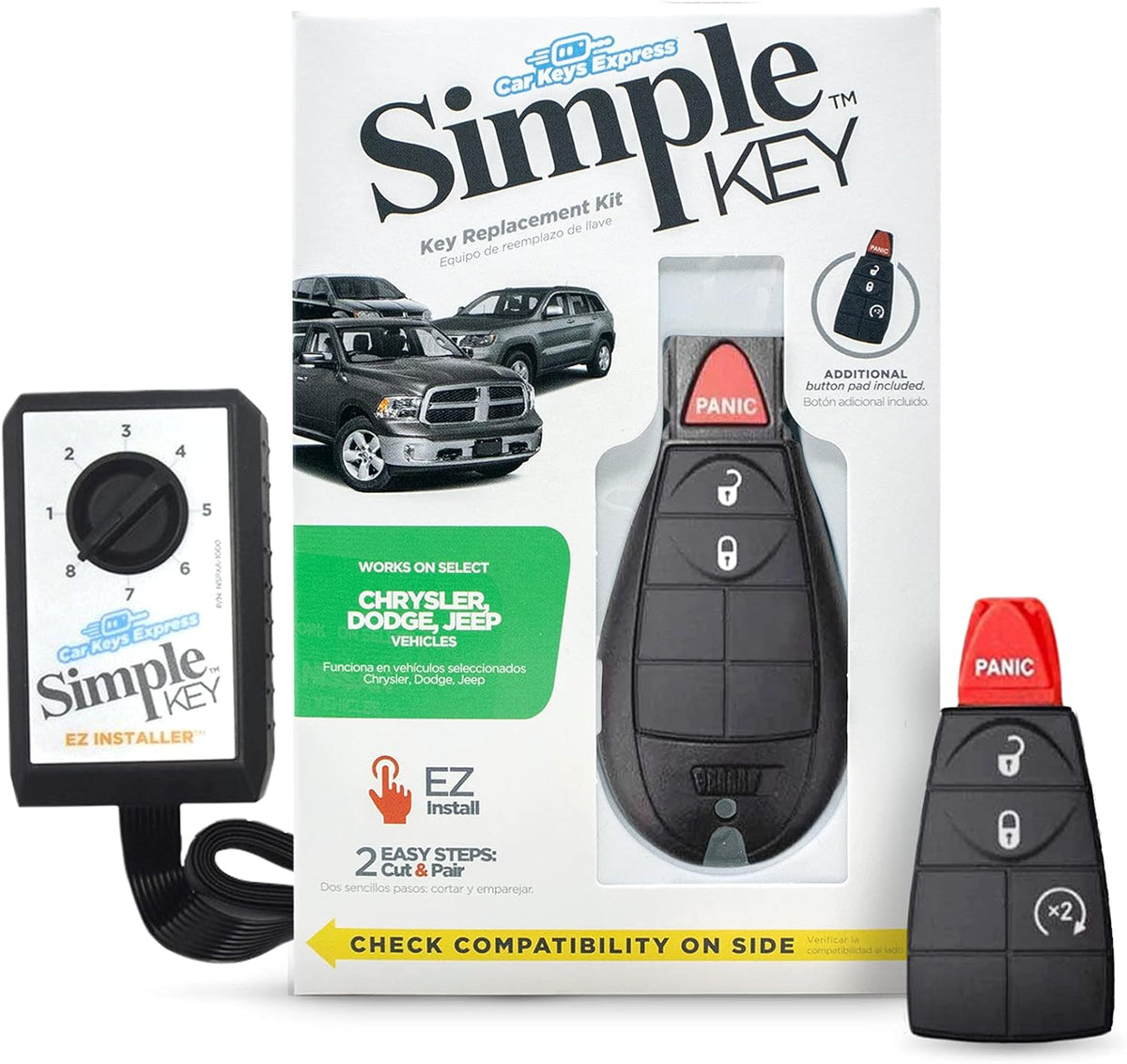 Key Fob and Key Programmer with Interchangeable 4 Button Keypads M438279