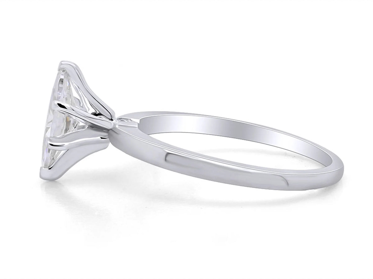 14K White Gold Plated 925 Sterling Silver Cubic Zirconia Solitaire Ring W1279