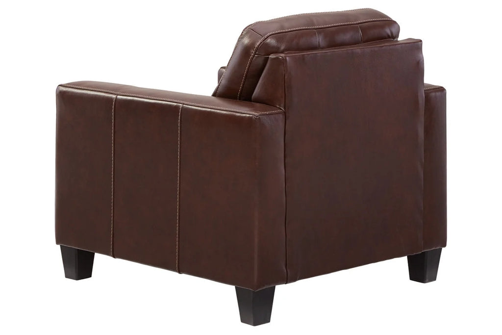 Walnut Leather Accent Chair P308