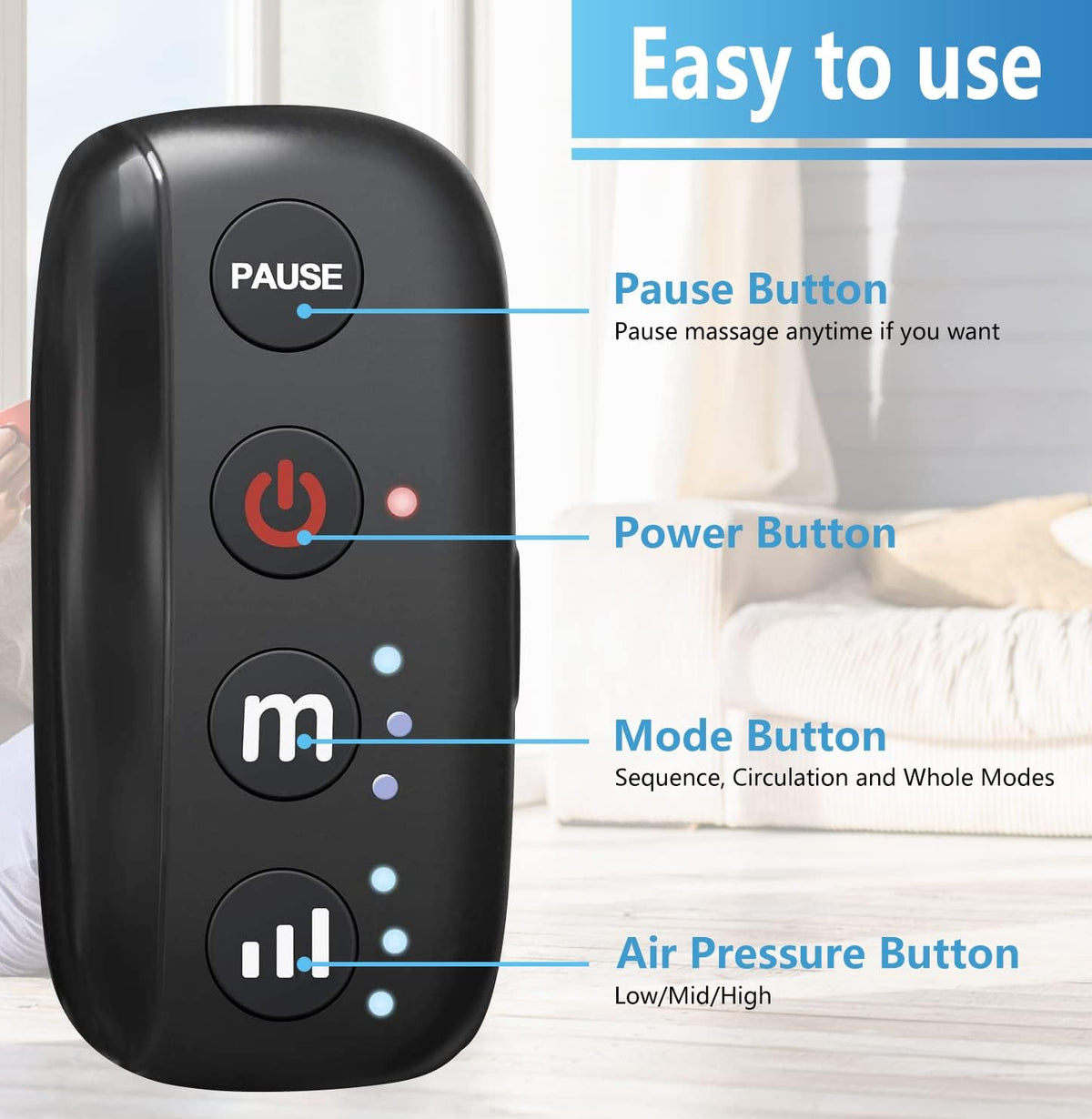 Rechargeable Leg Massager with Air Compression (1 Pair) A23241