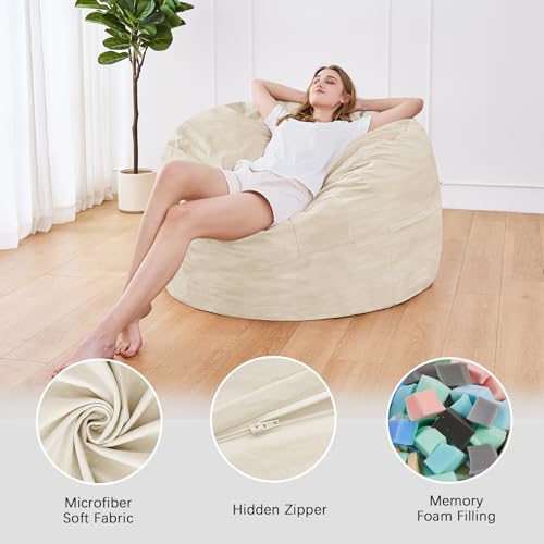 Charcoal Bean Bag Chair with Micro Fiber Cover T504