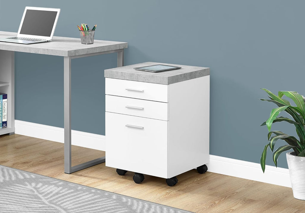 Grey 3 Drawer File Cabinet O72084