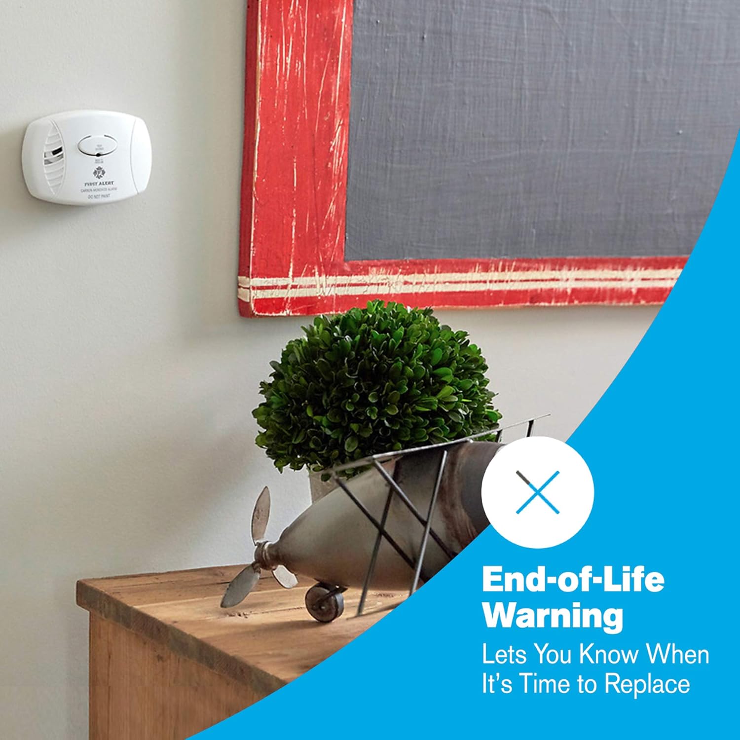 Carbon Monoxide Detector, Battery Operated, White, 3-Pack B43440