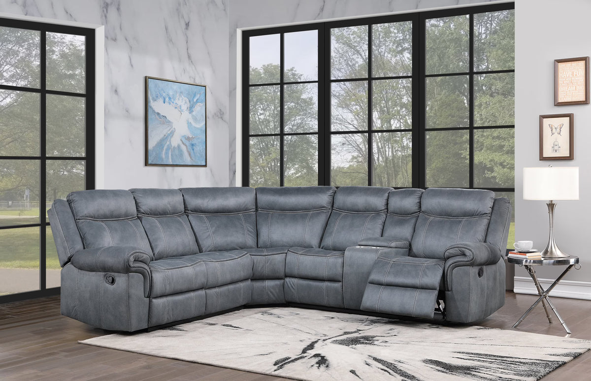 Gray Velvet Sectional Sofa W887