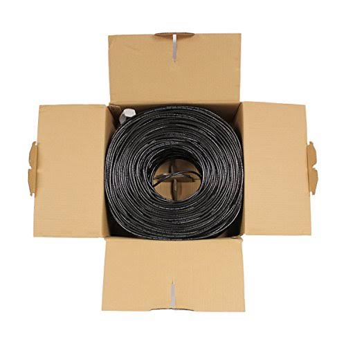 Cat5e 1000ft UTP Solid 24AWG Black Network Ethernet Bulk Wire E868405