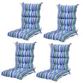 4 Pcs Patio Chaise Lounger Cushion with Ties E3030
