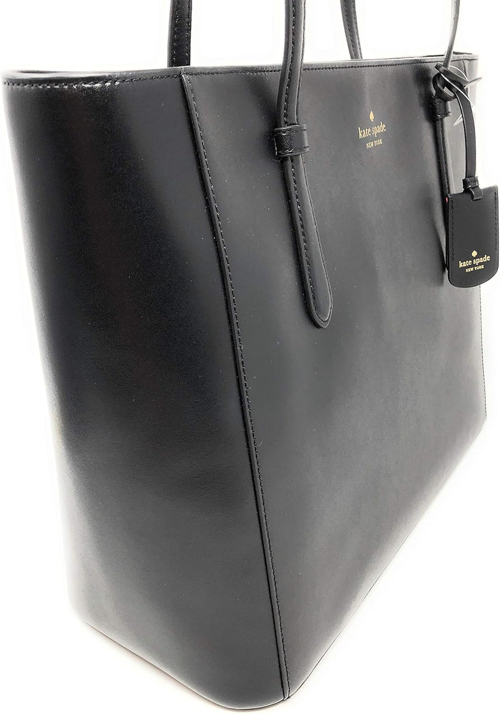 Black Leather Tote Shoulder Bag U9509