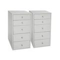 5-Drawer Bright White Makeup Vanity Storage Unit I515