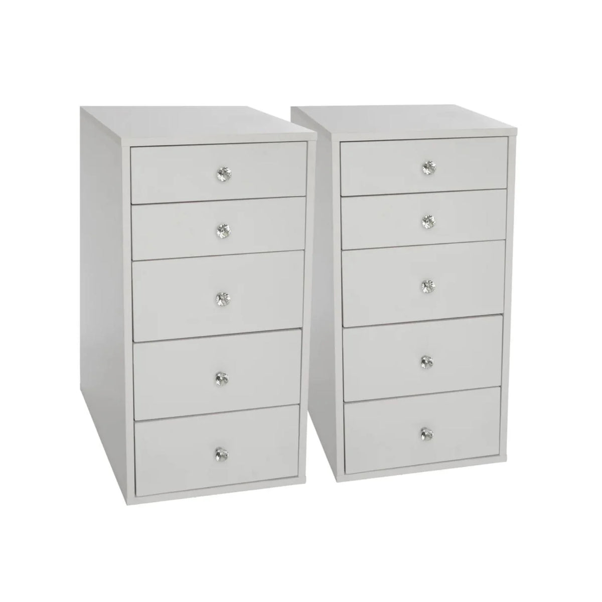 5-Drawer Bright White Makeup Vanity Storage Unit I515