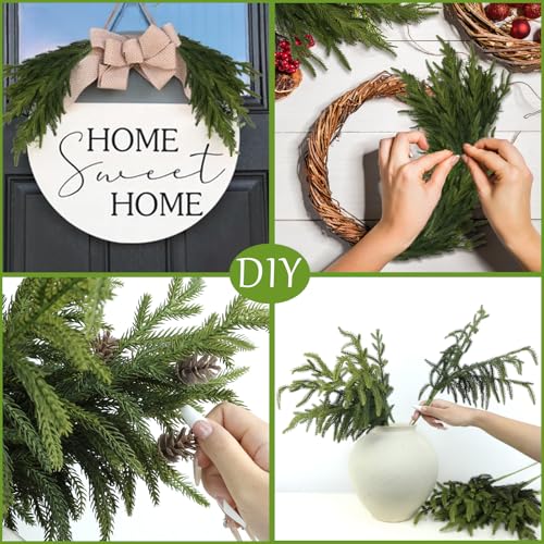 12 Pcs Artificial Green Pine Branches V491678