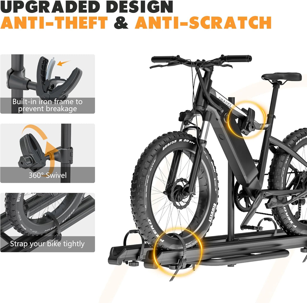 2" Hitch Mounted Platform Bike Rack, 200 Lbs Max Loading G6080