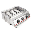 18.5" Stainless Steel 3 Burner Portable BBQ Grill M792