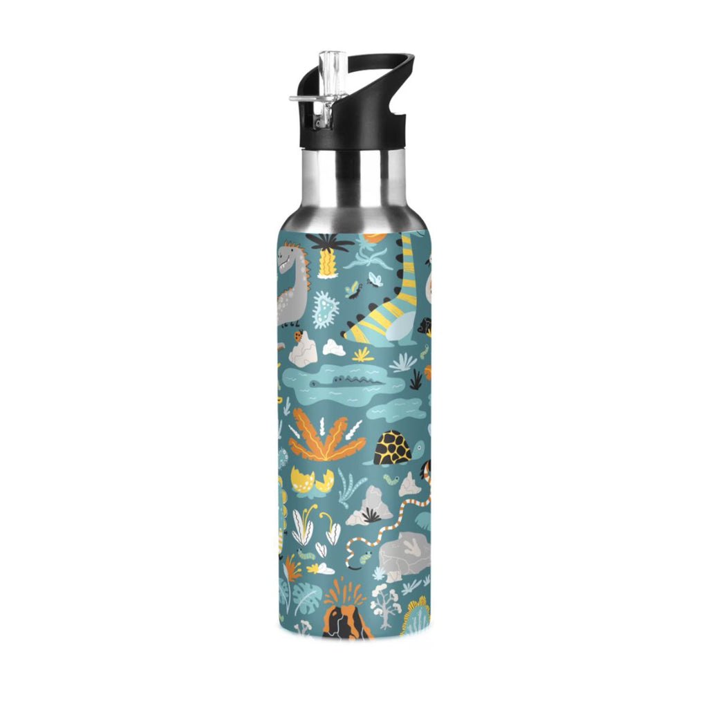 Green Stainless Steel Insulated Water Bottle with Straw Lid M223