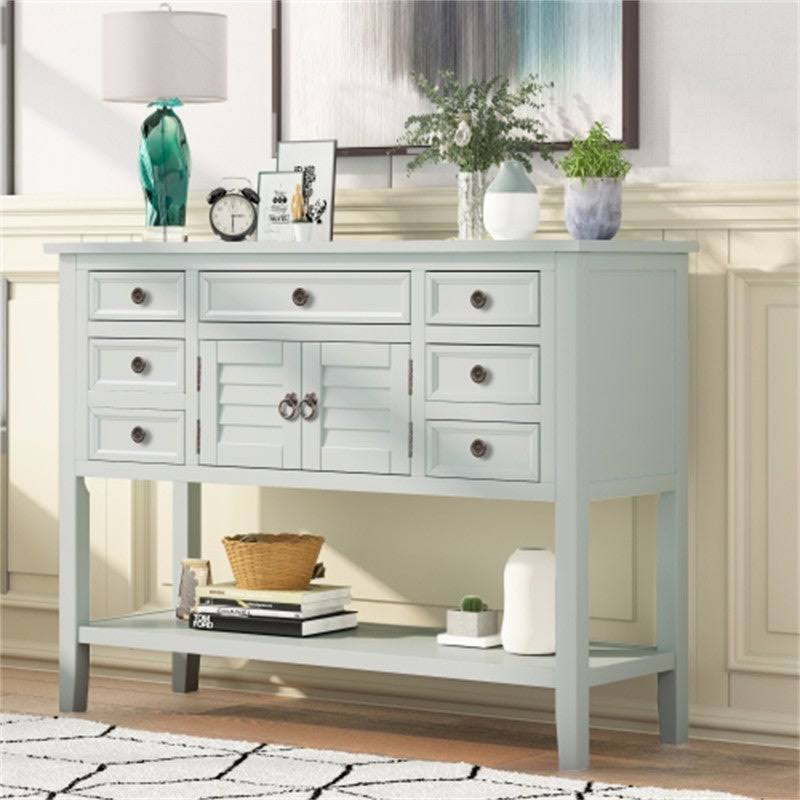 Modern Console Table with 7 Drawers and 1 Cabinet U8424