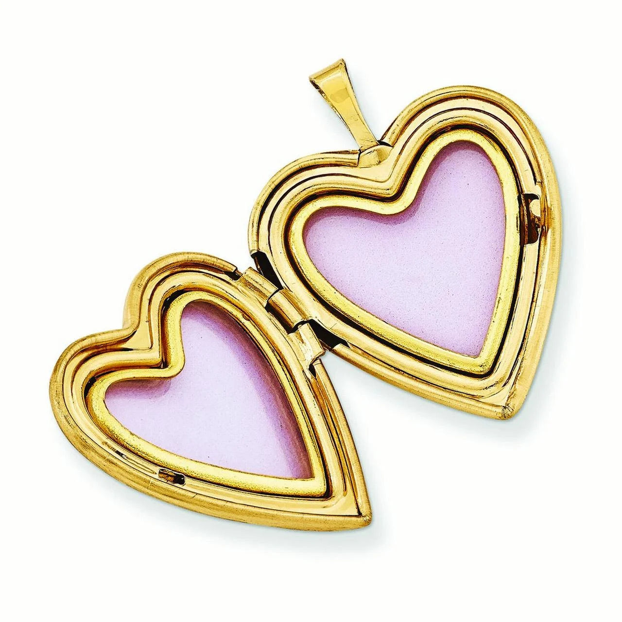 14k Yellow Gold Textured Polished Engravable 20mm Love Heart Locket Jewelry O562