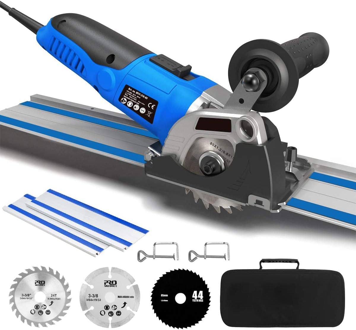 Mini Circular Saw with 2 x 15" Guide Rails, 3 Saw Blades, Pack of 2 E13324