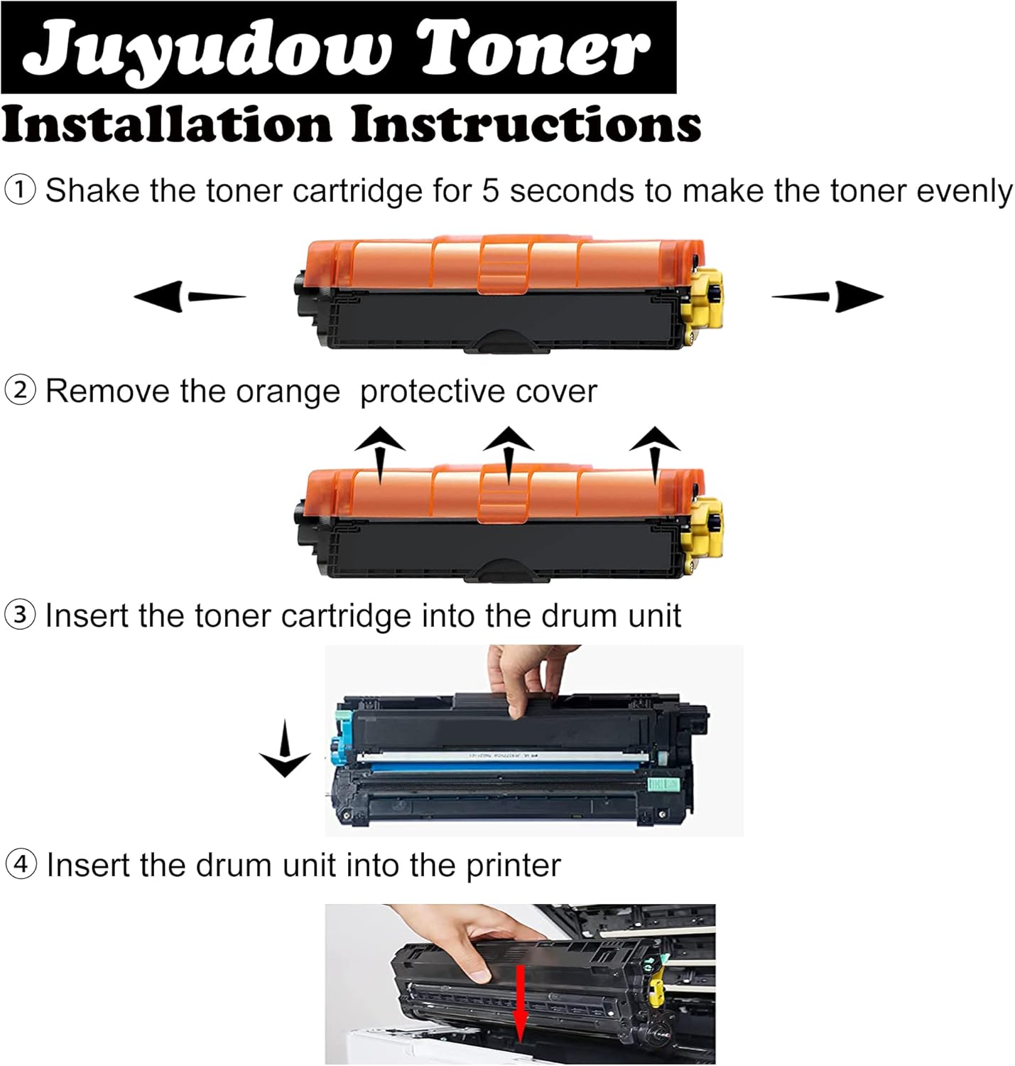 Toner Cartridge Compatible for Brother TN223 (BK/C/M/Y, 4 Pack) F722