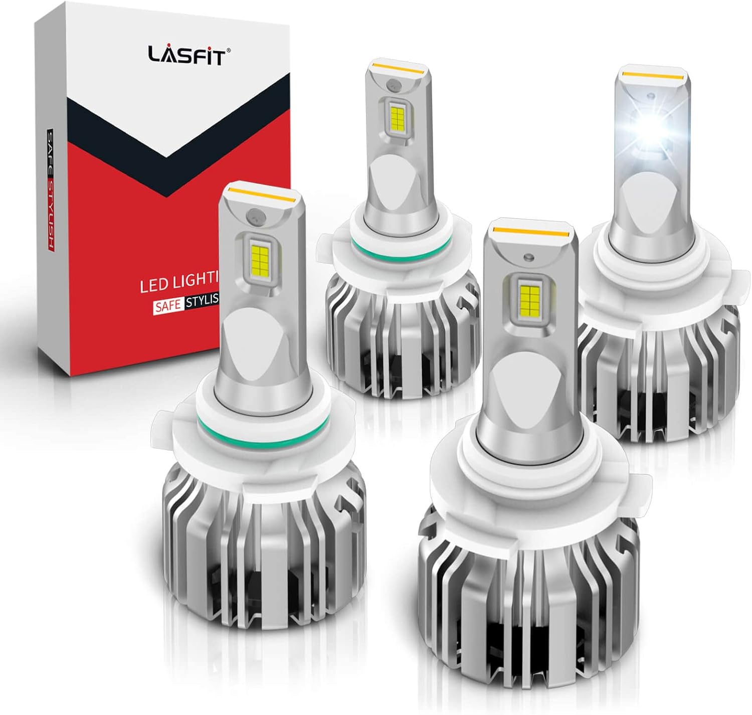 9005 9006 LED Bulbs Combo 10000 Lumens HB3 HB4 6000K Cool White Pack of 4 D1958