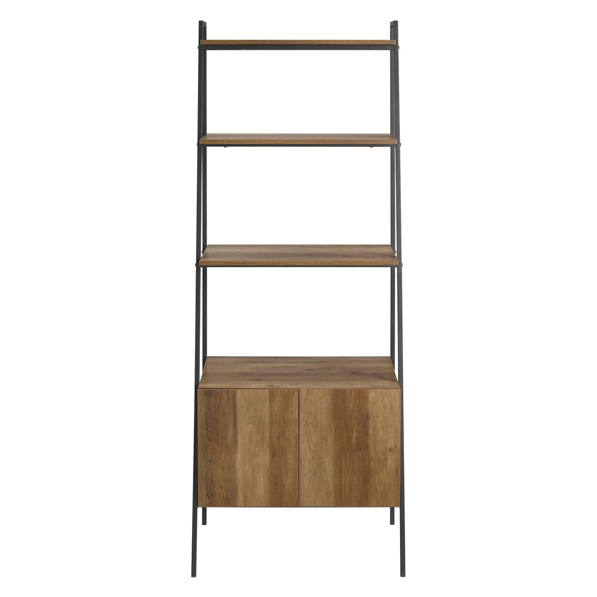 Rustic Oak Ladder Bookcase F4254