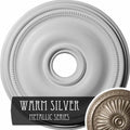 18 1/8x22OD x 3 3/4x22ID x 1 1/8x22P Hand-Painted Warm Silver Ceiling Medallion D1353