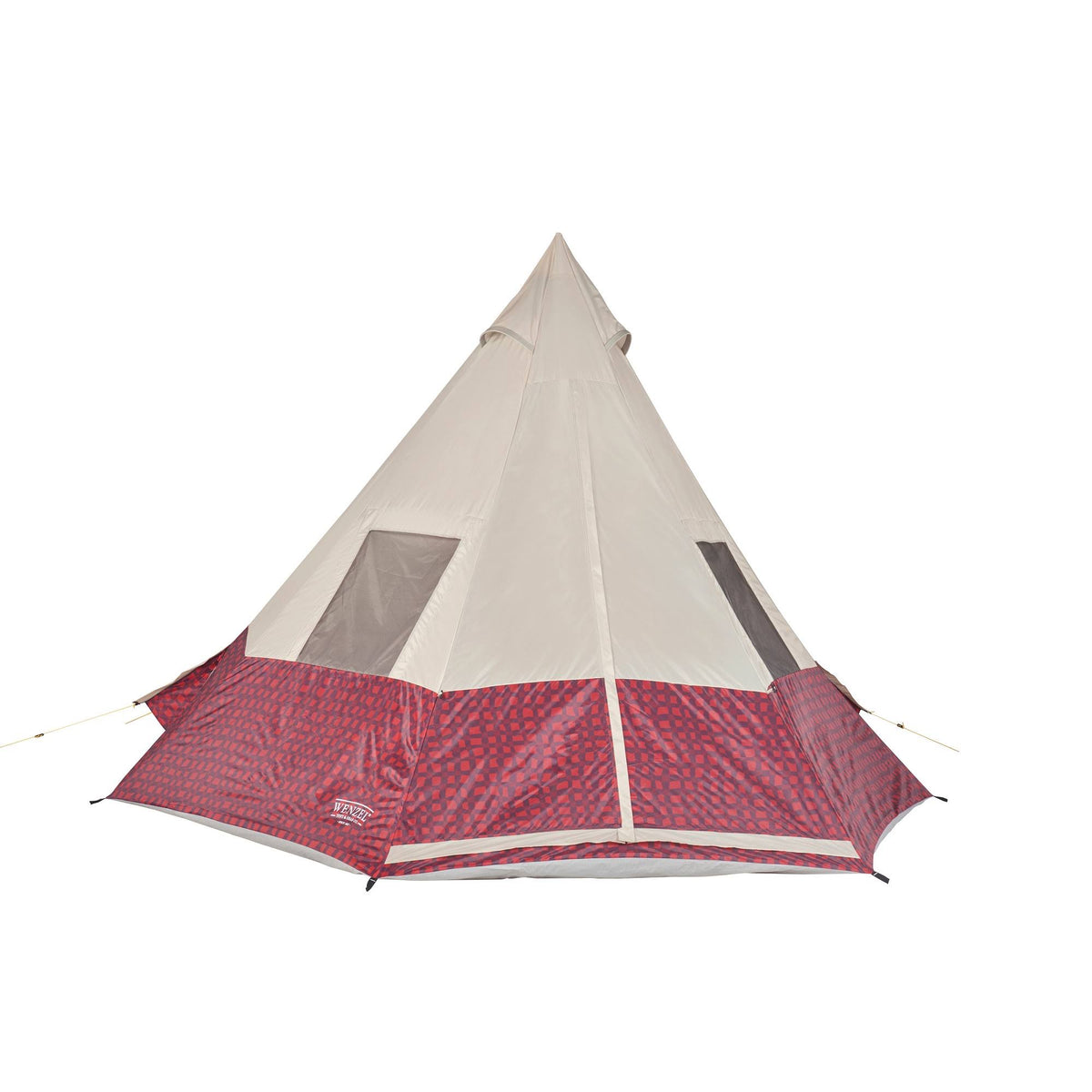Red Plaid 5 Person Camping Teepee Tent I1270