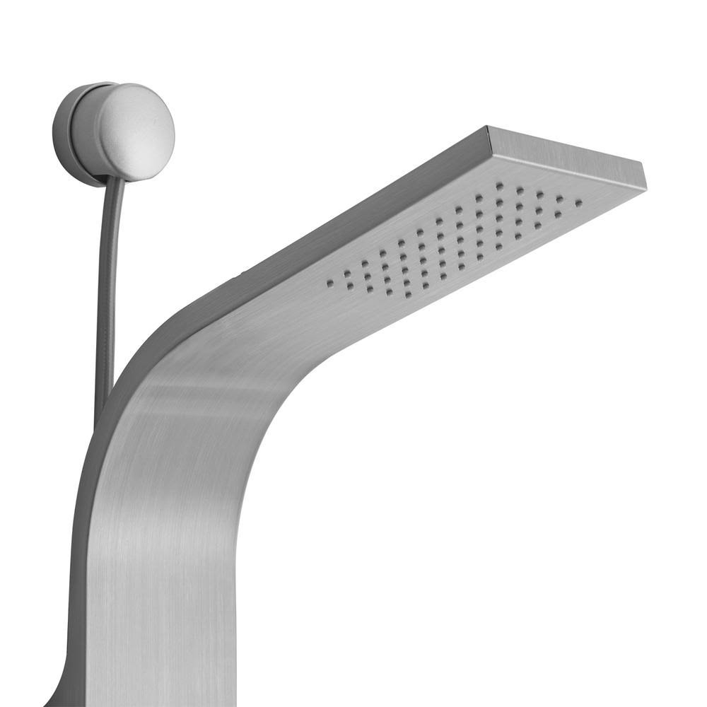 Stainless Steel Shower Panel System with Rainfall Shower Head and Handheld Shower Wand V158522