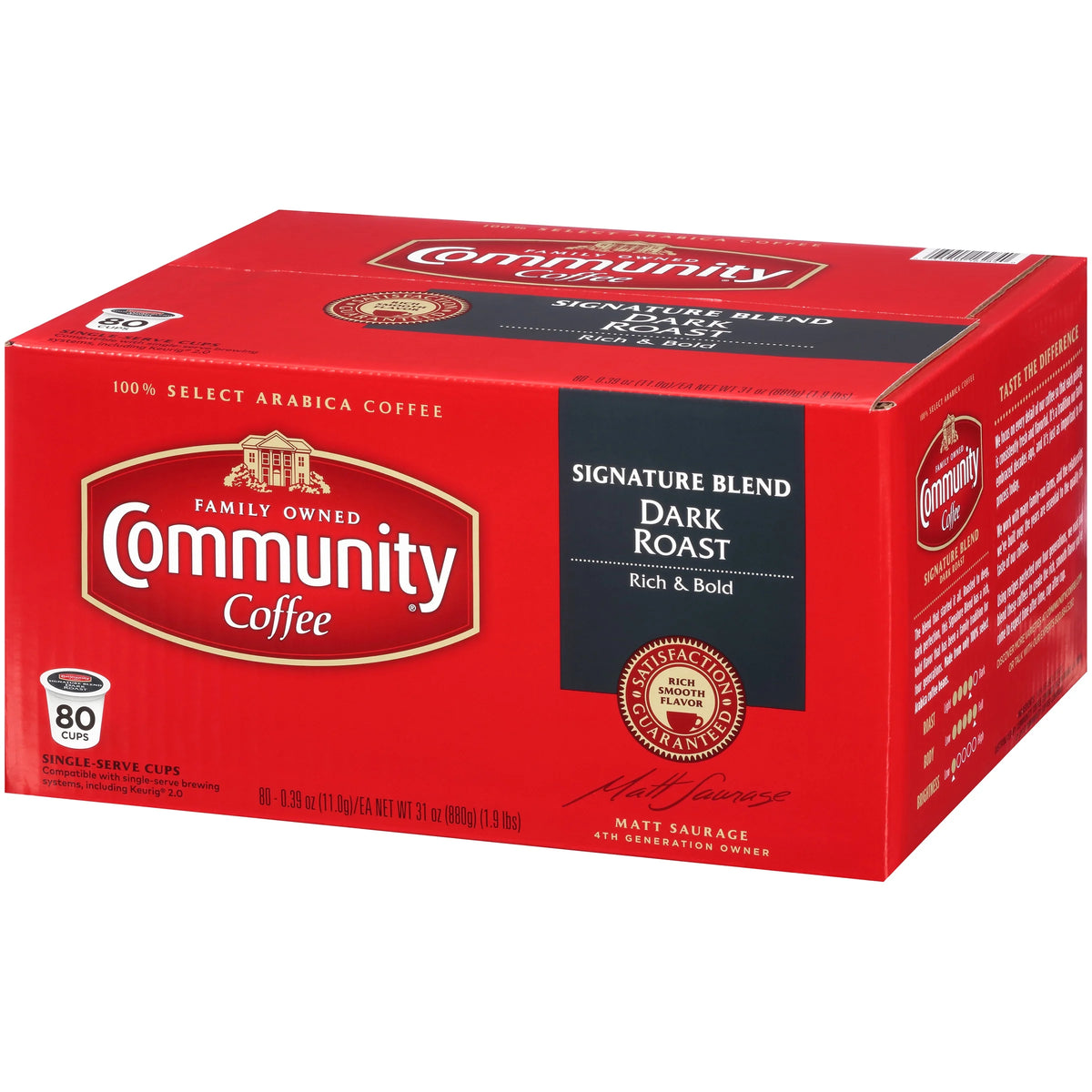 Dark Roast Coffee Single-Serve Cups 80 ct Box Q202299