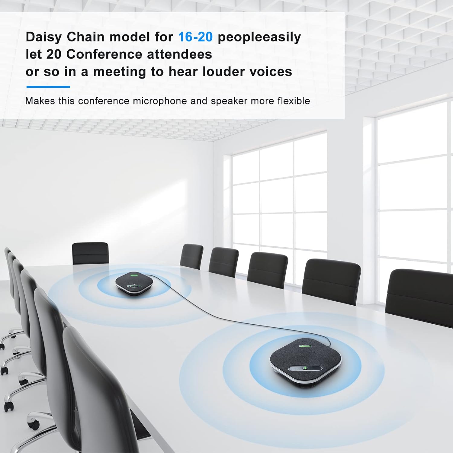 Wireless Speakerphone Conference Speaker with Expandable Microphone A4924