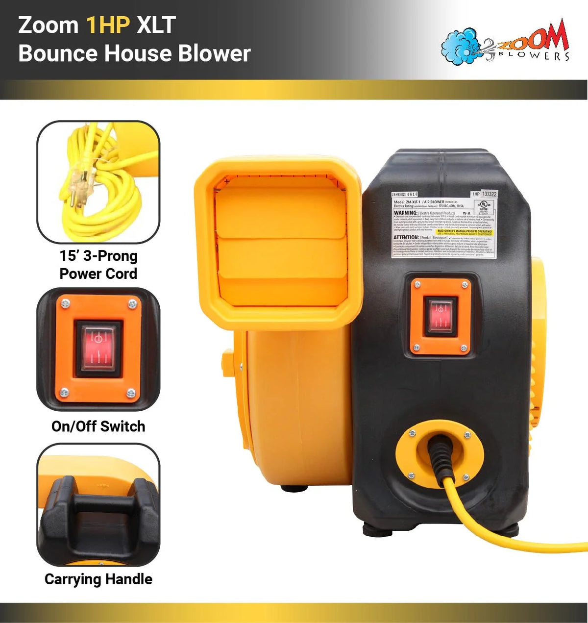 Commercial 1 HP Inflatable Bounce House Blower V581894