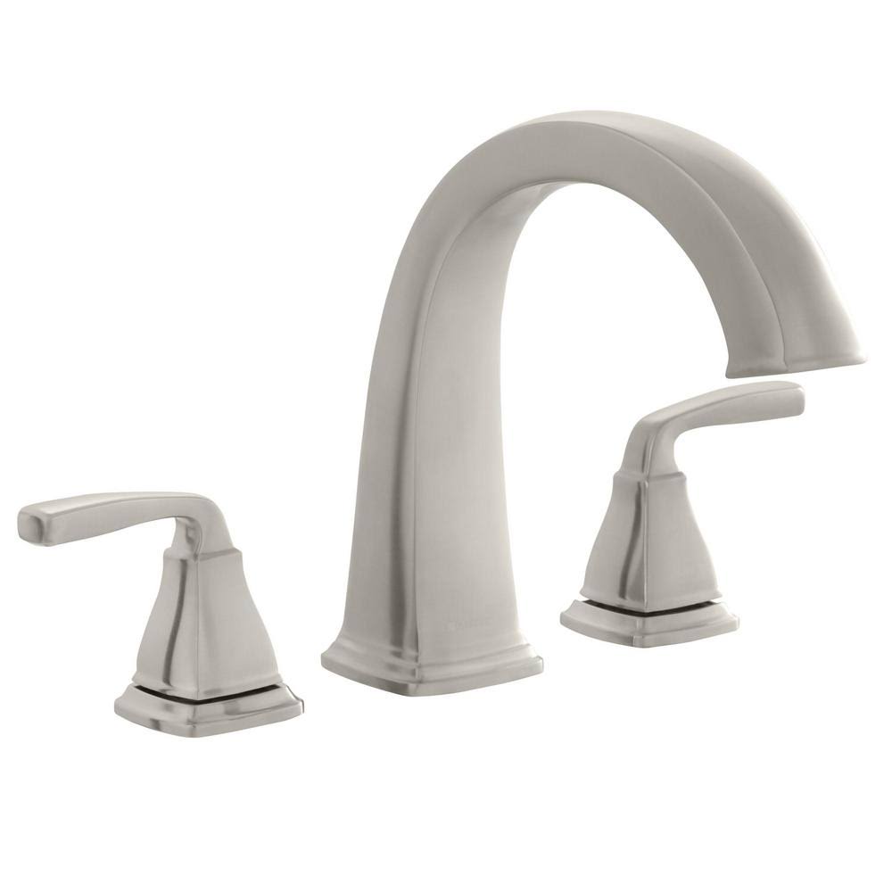 Brushed Nickel 2-Handle Deck-Mount Roman Tub Faucet B2423