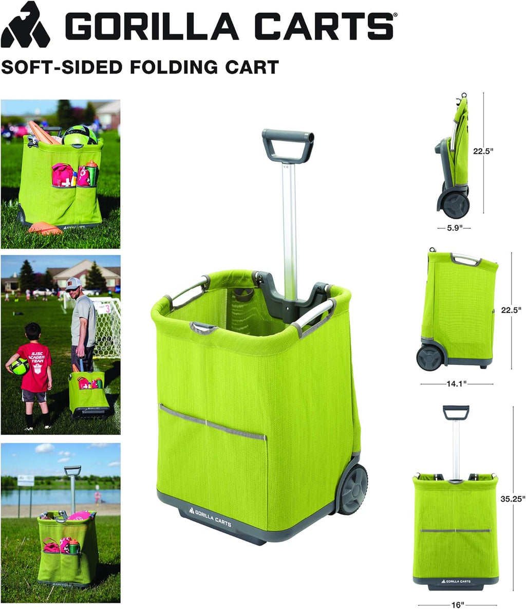 Green Collapsible Soft-Sided Folding Cart T2612