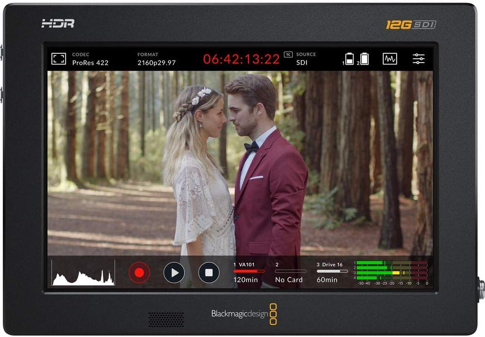 7" 12G-SDI/HDMI HDR Recording Monitor with NP-F770 Battery Pack, AC/DC Charger & Ball Head Bundle C40677