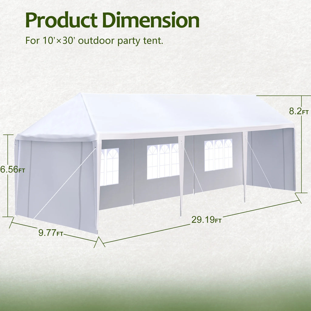 10x30' Outdoor Canopy Tent with 5 Removable Sidewalls U483