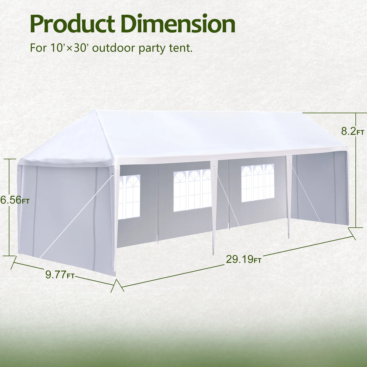 10x30' Outdoor Canopy Tent with 5 Removable Sidewalls U483