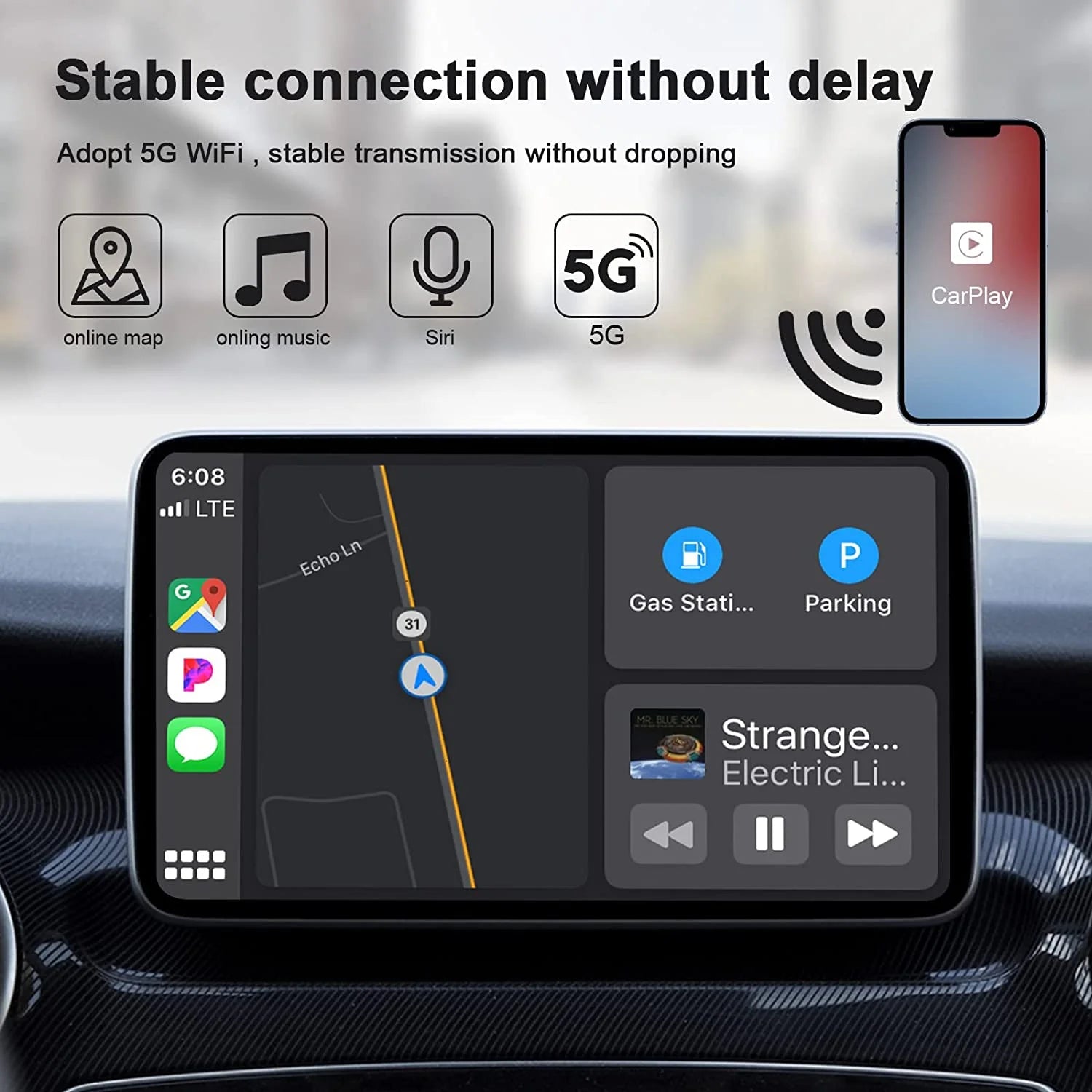 Wireless CarPlay Adapter for Factory Wired CarPlay Cars K411015