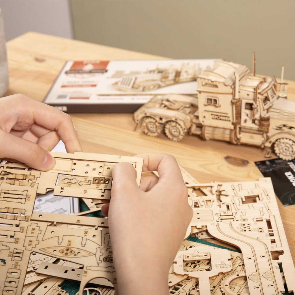 3D Wooden Puzzles Mechanical Models Kits (Heavy Truck) Pack of 2 F553