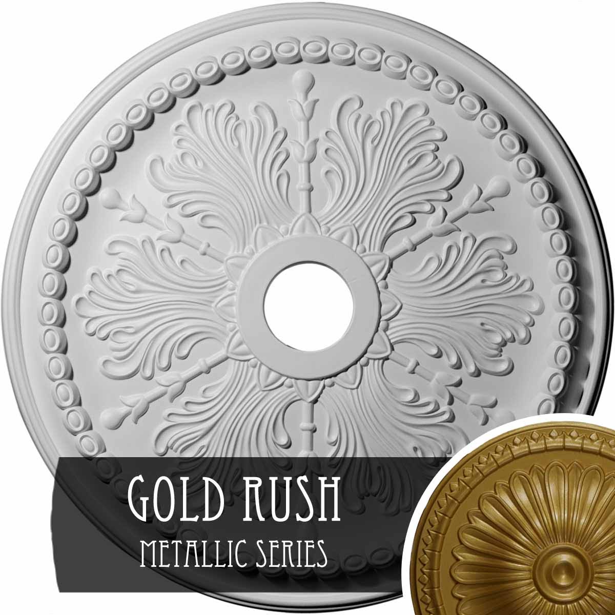 27 1/2x22OD x 4x22ID x 1 1/2x22P Gold Ceiling Medallion A6635
