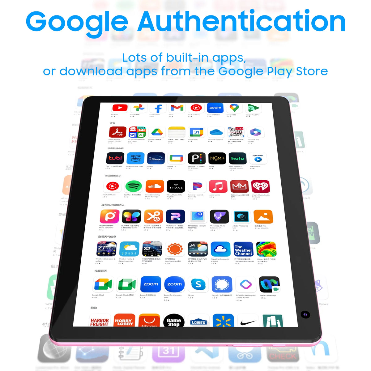 Pink 10 inch Android 12 Tablet with 32GB ROM B935050