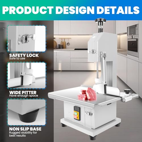 1500W Electric Bone Saw with Stainless Steel Workbench, 8 Saw Blades B645