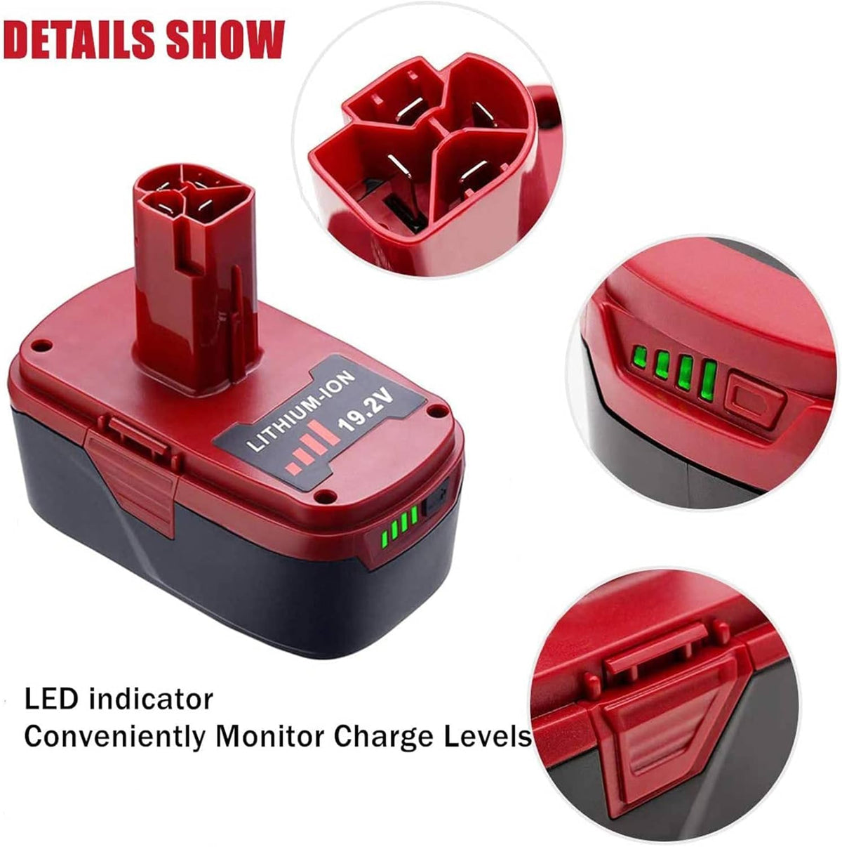 2Pack 5.0Ah C3 Lithium Battery for Craftsman 19.2 Volt Cordless Battery Pack Y196