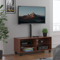 Brown Wood TV Stand with Rolling Wheels B88768