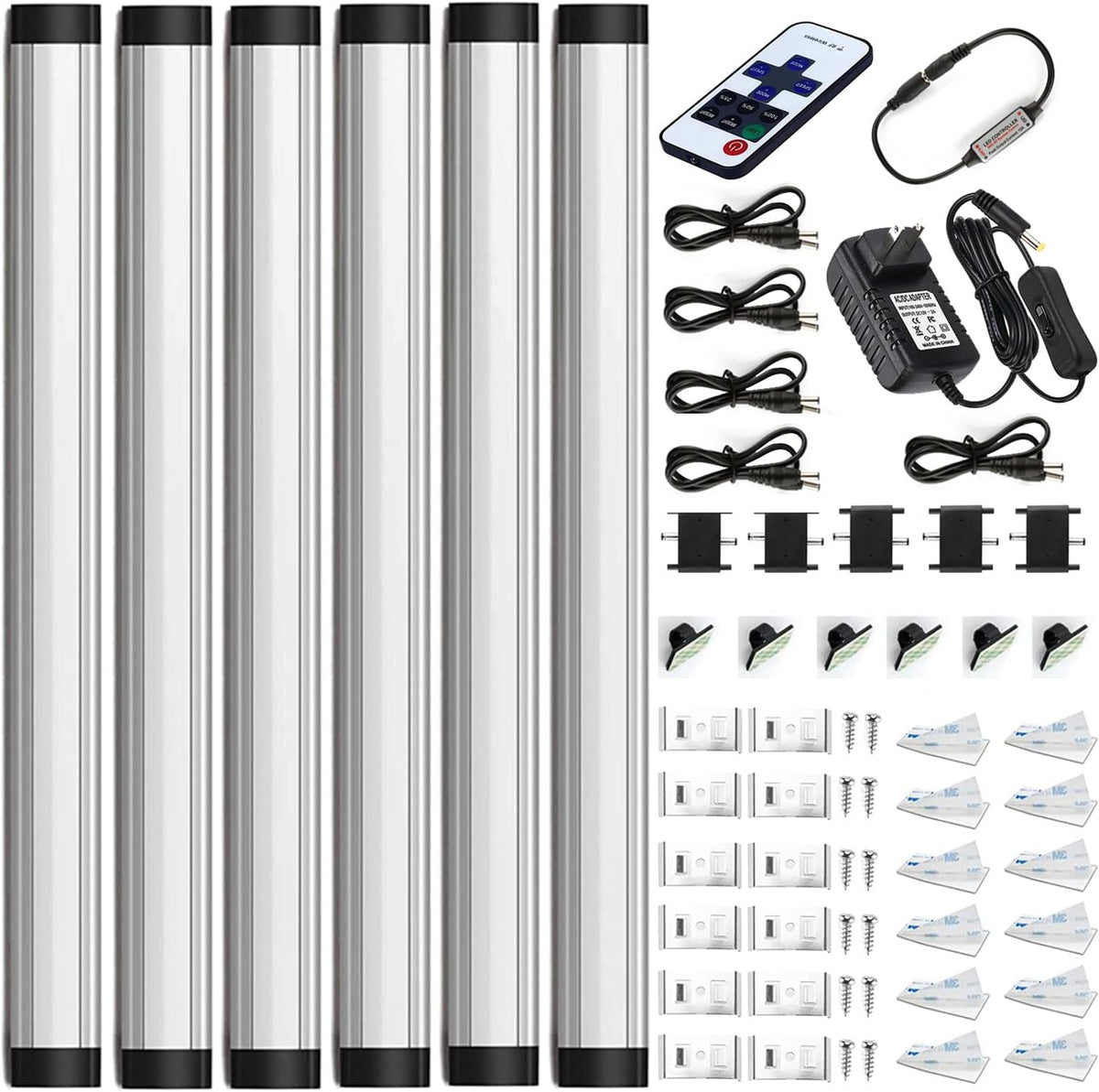6PCS 12-inch Ultra Slim Warm White 3000K Led Cabinet Light Strips I64252