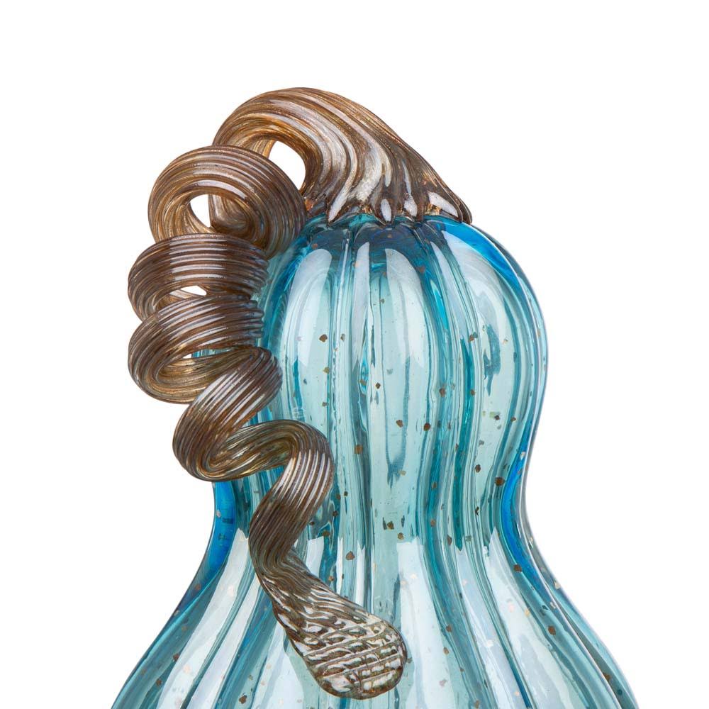 Blue Glass Pumpkin Decor Z73651