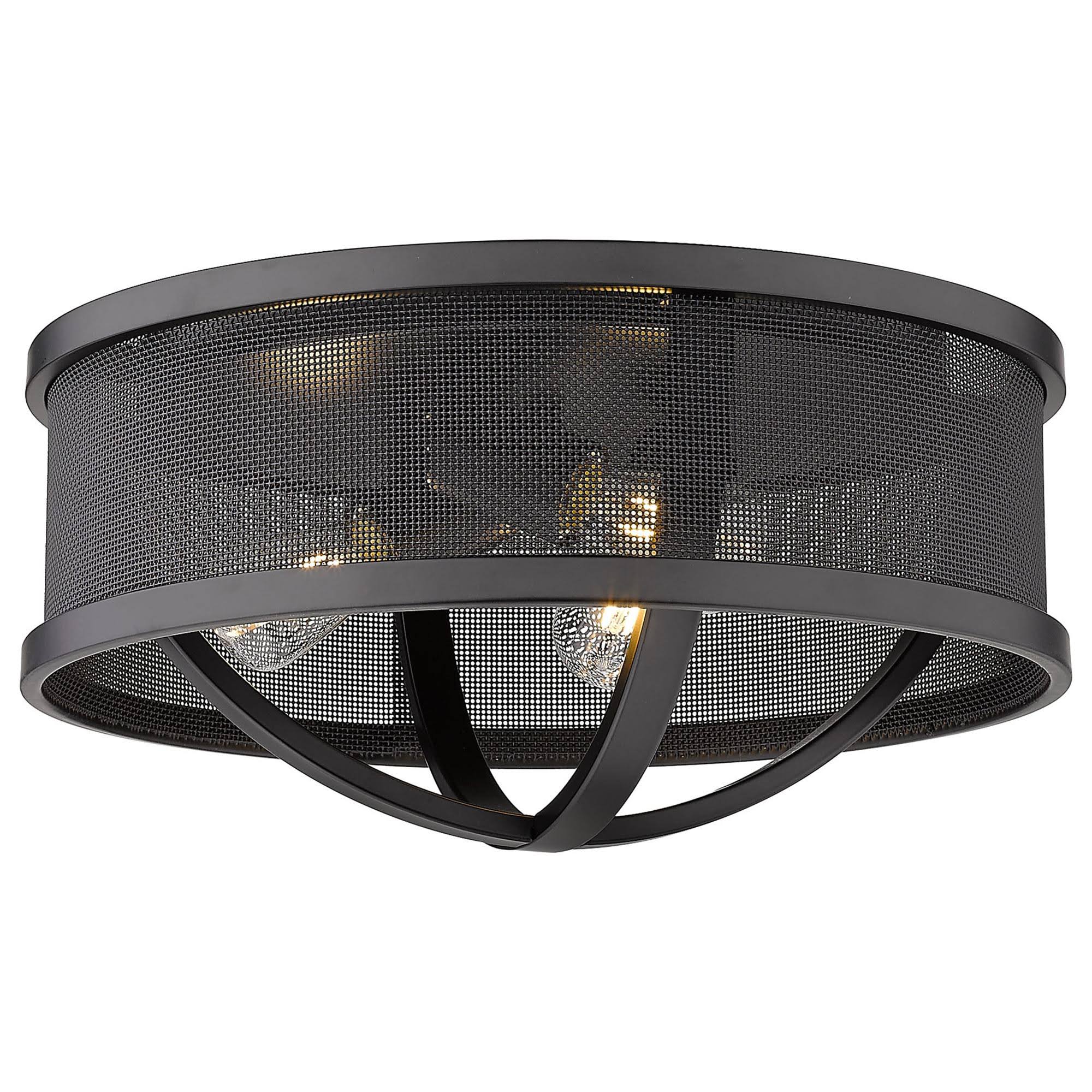Matte Black Flush Mount with Shade Q161218