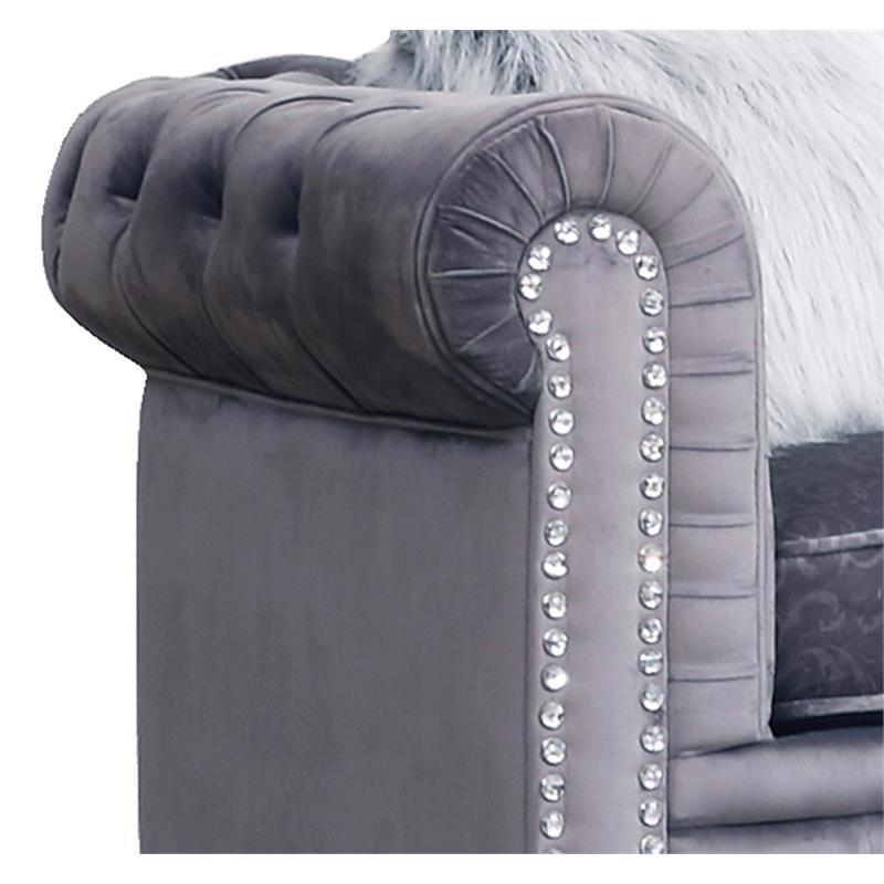 Gray Fabric Sofa Set 3Pcs U91594