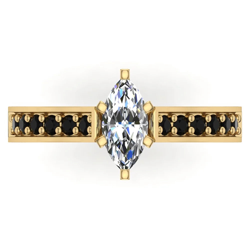 Black Diamond Ring 1.00 CT TW 14K Gold E3394