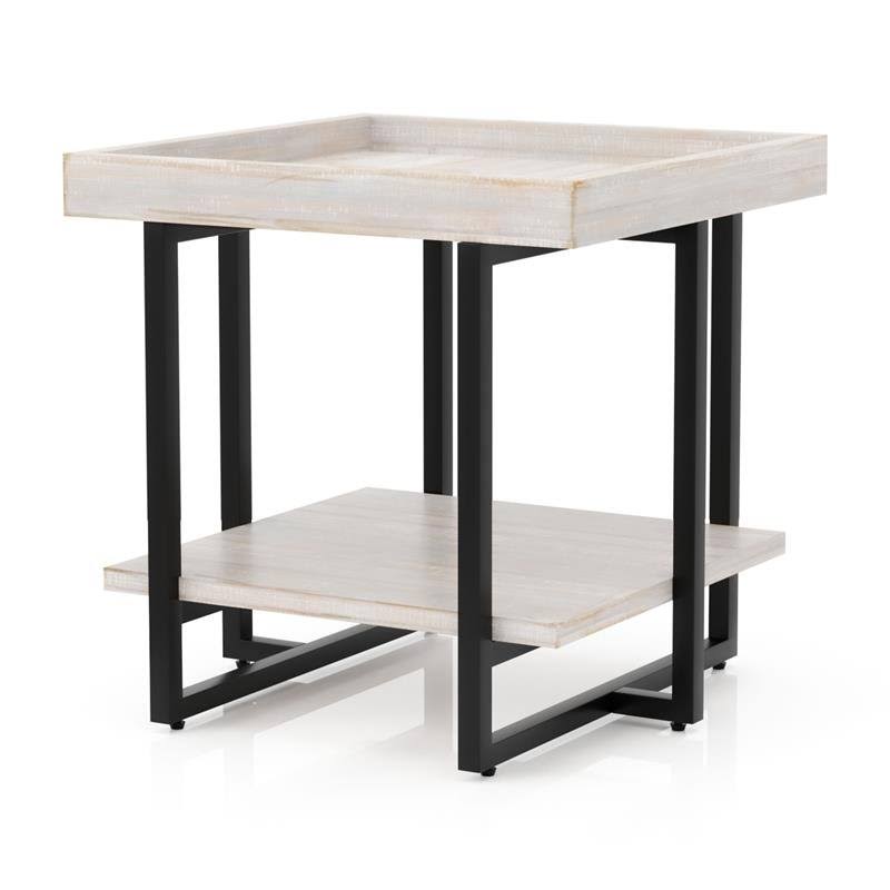 Antique White 2-Piece Wood Coffee Table Set L741289