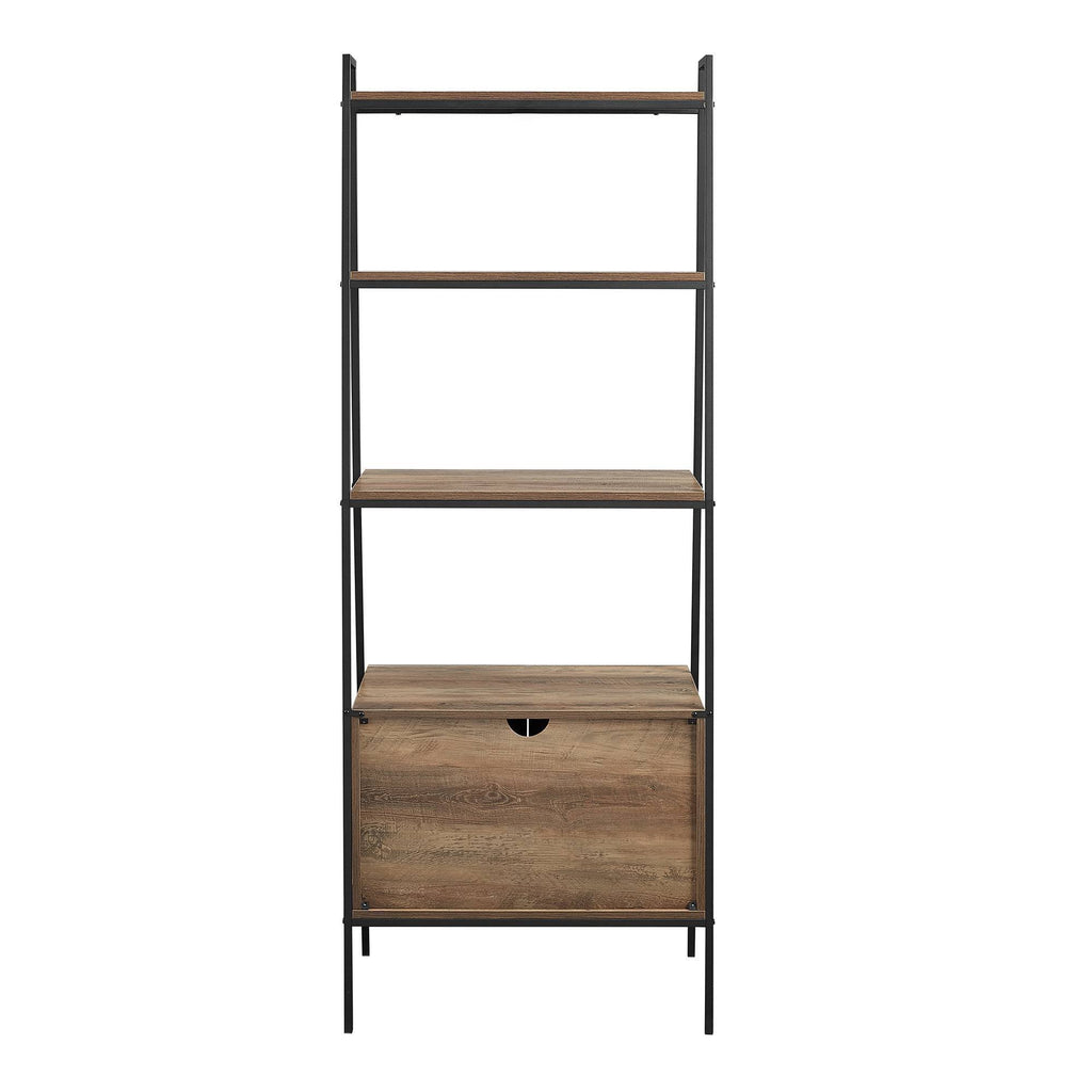 Rustic Oak Ladder Bookcase F4254