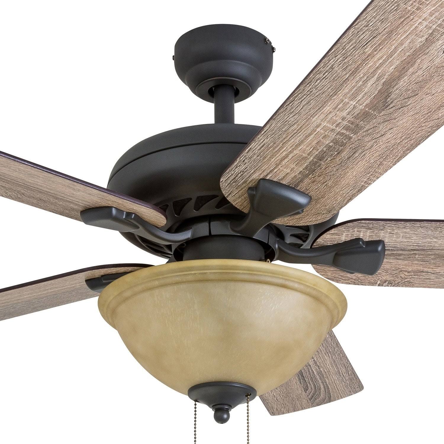 Aged Bronze Ceiling Fan with Light J22995